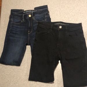 LOT 2 Pair American Eagle Skinny Jeans Sz 0 Short